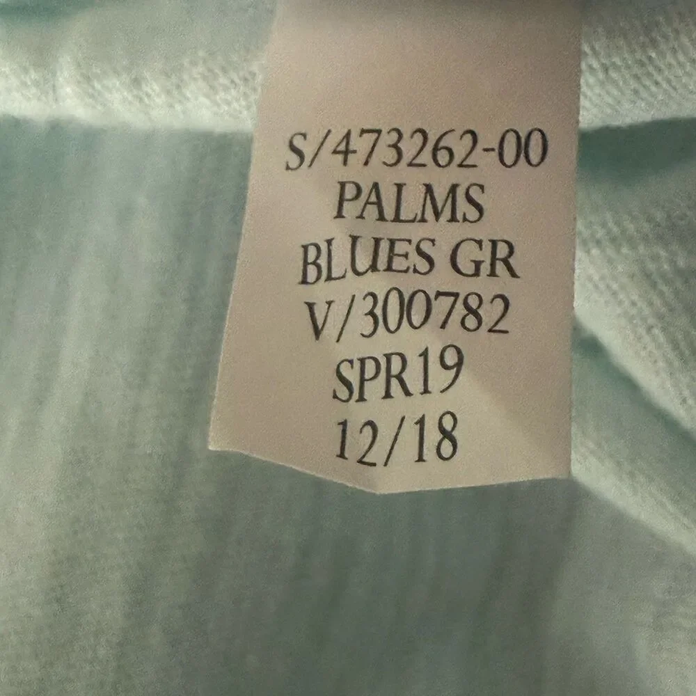 Banana Republic Vintage Graphic T Shirt Mens Large Aqua Palm Stripe Short Sleeve